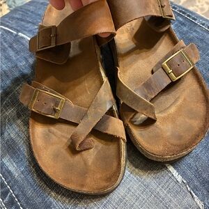 White Mountain Tan Buckle Sandals